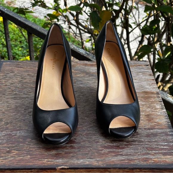 Cole Haan Margot OT II Peep Toe Black Leather Pumps Women’s Size 5.5B - Picture 6 of 16